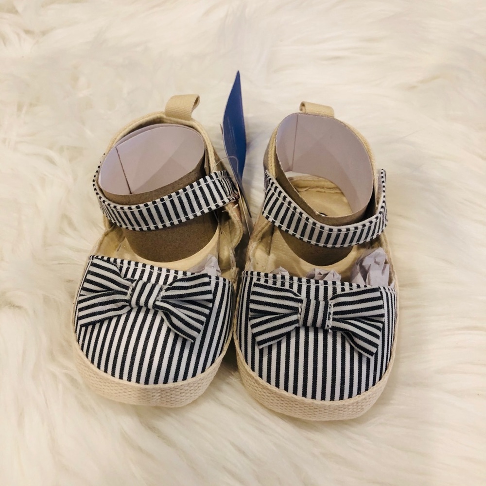 Black striped shoes